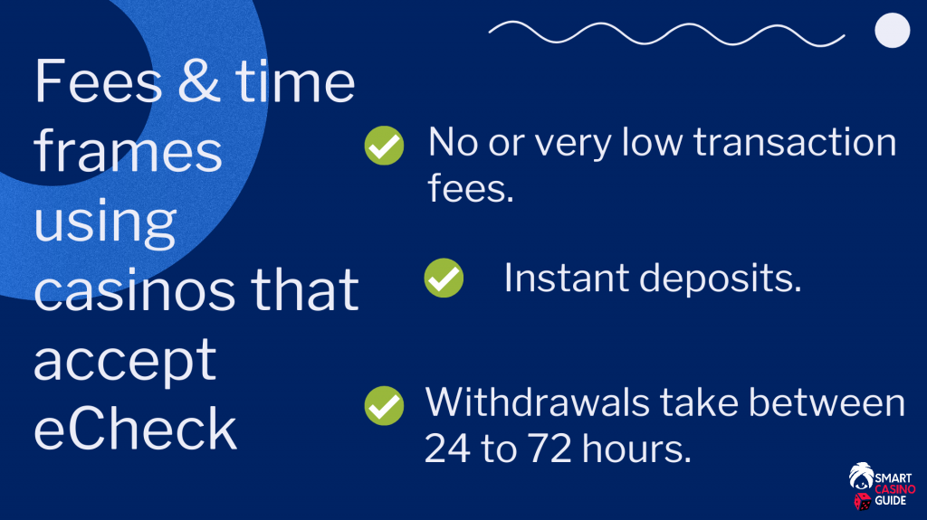 Fees & time frames using online casinos that accept eCheck
