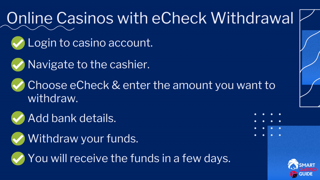 Online Casinos with eCheck Withdrawal with 6 steps