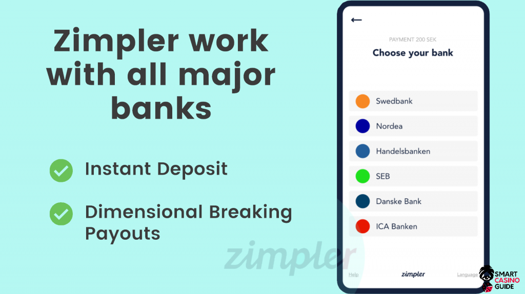 Zimpler work with all major banks