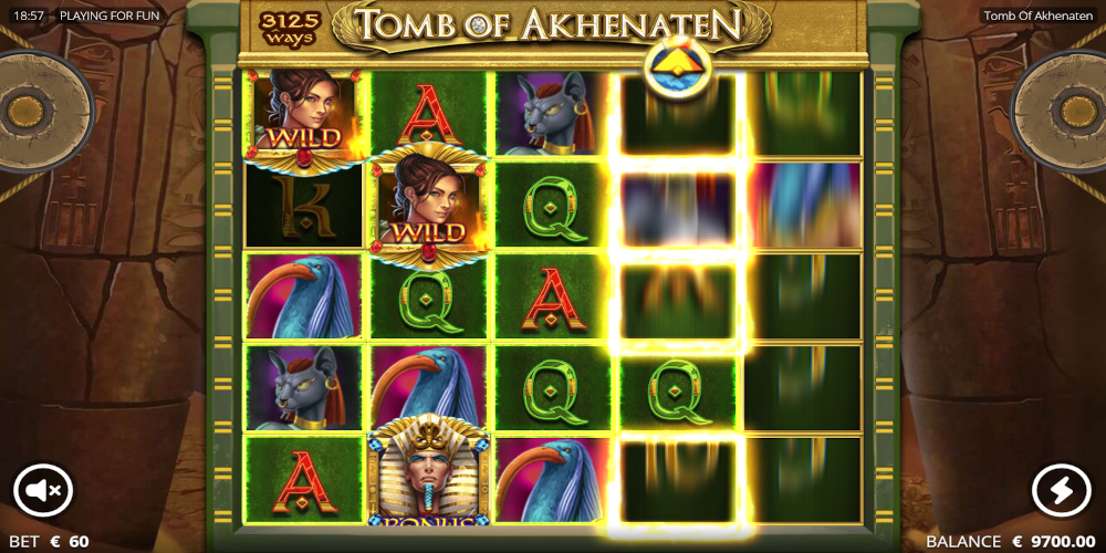 Play Tomb of Akhenaten slot free spins when catch the Wild symbols Play Tomb of Akhenaten slot free spins when catch the Wild symbols