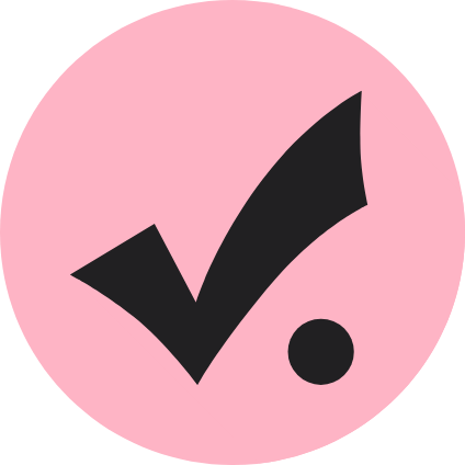 Check mark in pink background