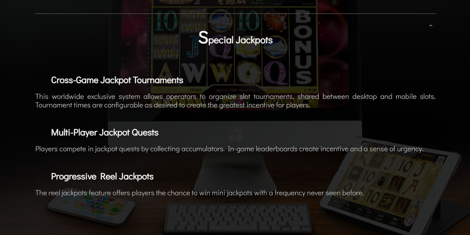 Espresso Games offers three types of Jackpots - Espresso Games Racepot feature