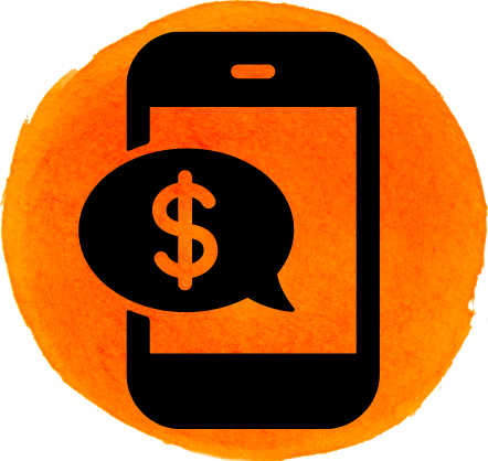Pay by Phone symbol in orange background
