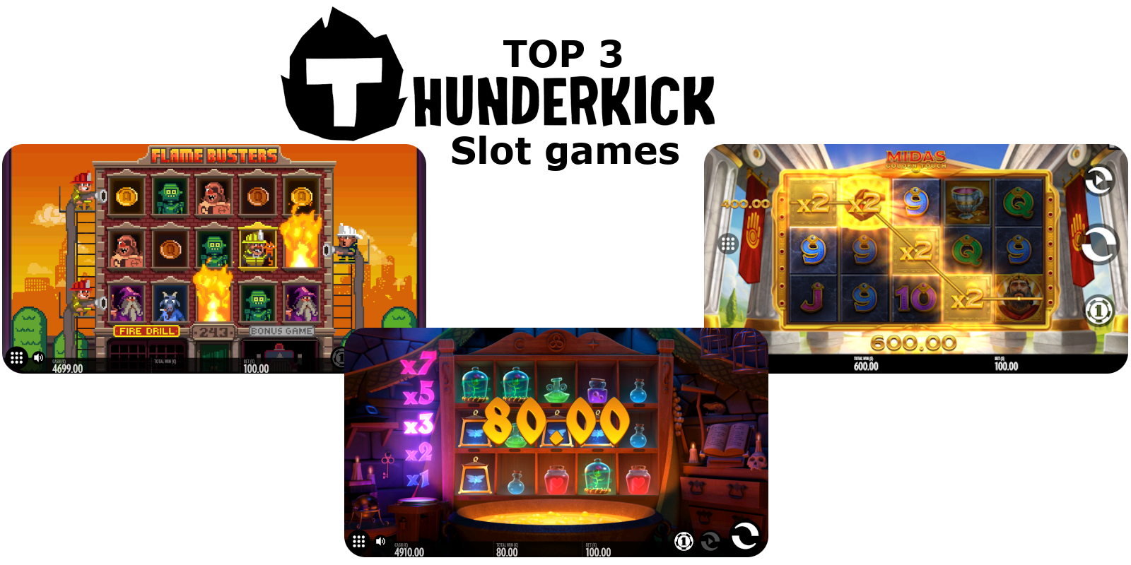 TOP 3 casino games by Thunderkick portfolio