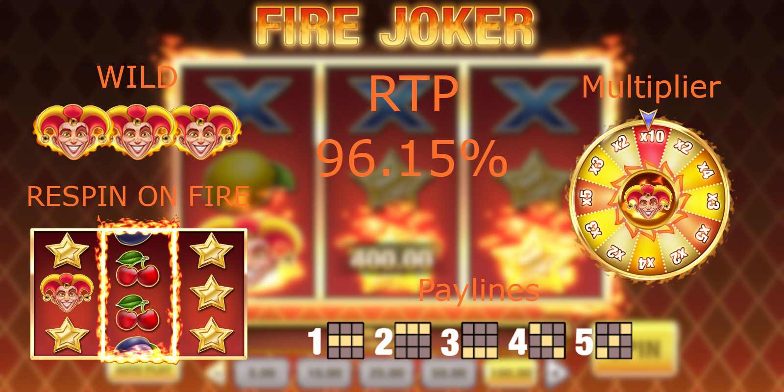 Try Fire Joker by Play'n GO slot machine for free in our page