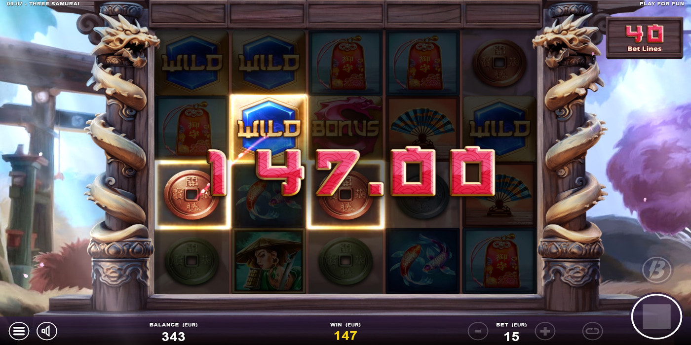 Three Samurai slot expand paylines up to 40 Three Samurai slot expand paylines up to 40