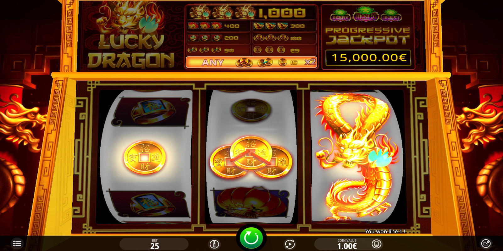 iSoftBet Lucky Dragon casino slot game has progressive jackpot