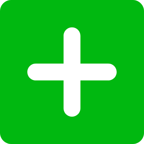 White plus in green square