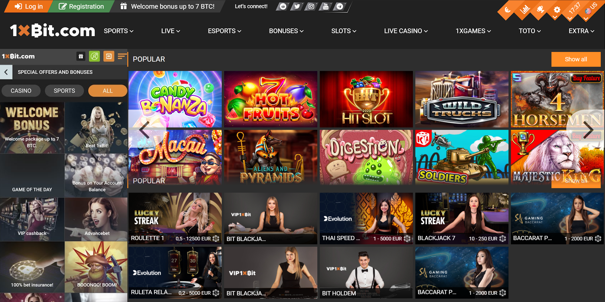 1xBit offer a lot of slots, live casino feature and very good bonuses 1xBit offer a lot of slots, live casino feature and very good bonuses