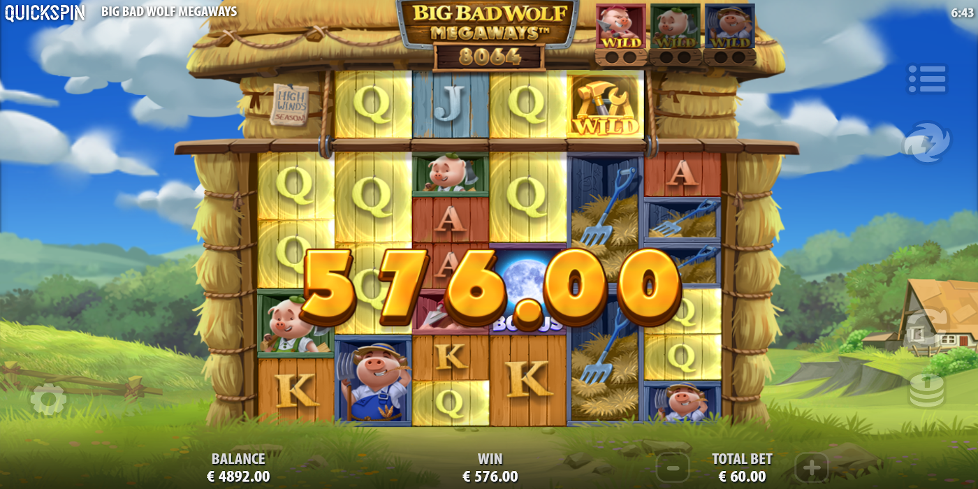 The slot game lets you catch big wins! The Big Bad Wolf Megaways max win potential is 30'000x your stake The slot game lets you catch big wins! The Big Bad Wolf Megaways max win potential is 30'000x your stake