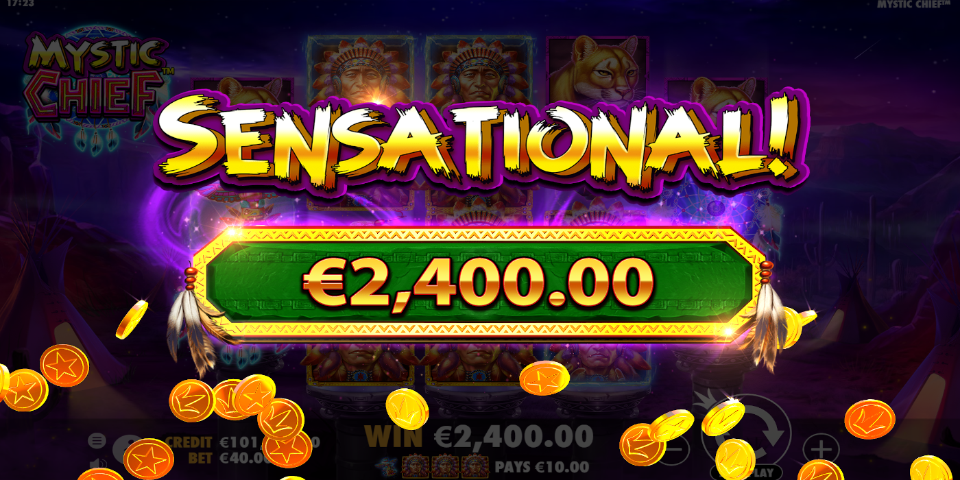 Mystic Chief slot machine Big Win - the maximum win is 5000x your bet Mystic Chief slot machine Big Win - the maximum win is 5000x your bet
