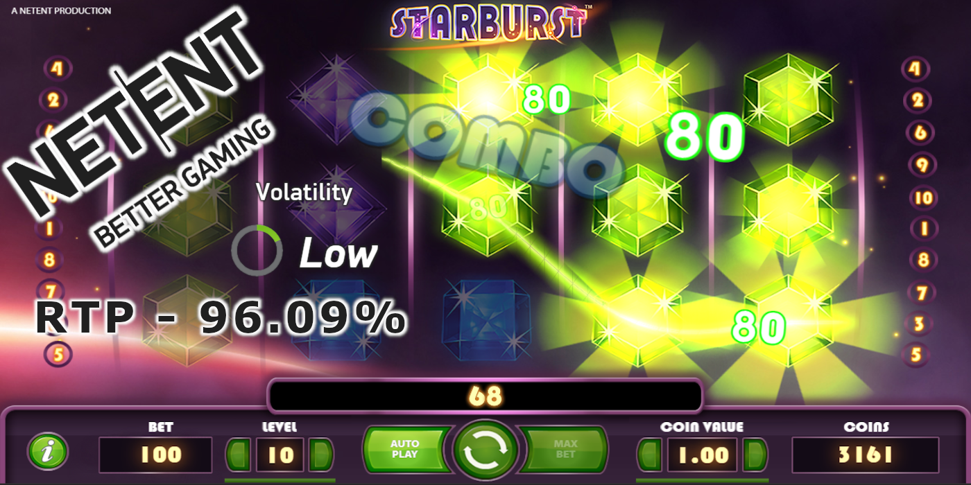 Slots volatility Starburst by NetEnt has low volatility - frequent smaller wins Slots volatility Starburst by NetEnt has low volatility - frequent smaller wins