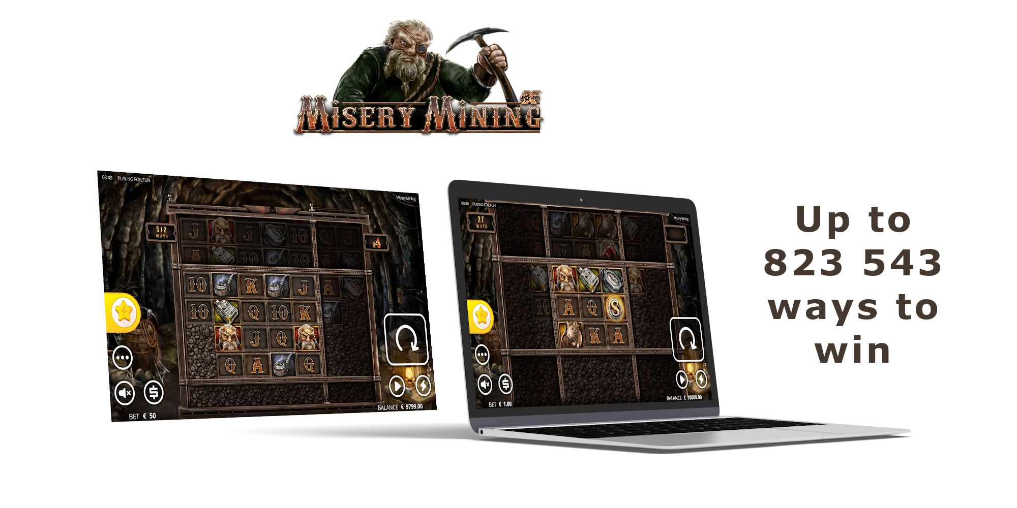 Online slot machine Misery Mining paylines can expand to 823543 ways to win