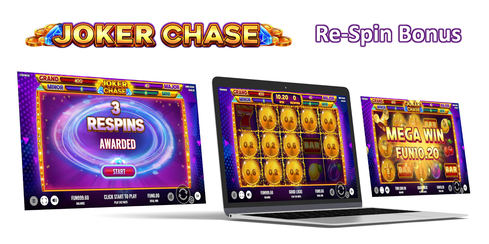 Joker Chase slot machine has a lot of features - Joker Chase Re-Spin, Free Spins and Bonus games Joker Chase slot machine has a lot of features - Joker Chase Re-Spin, Free Spins and Bonus games