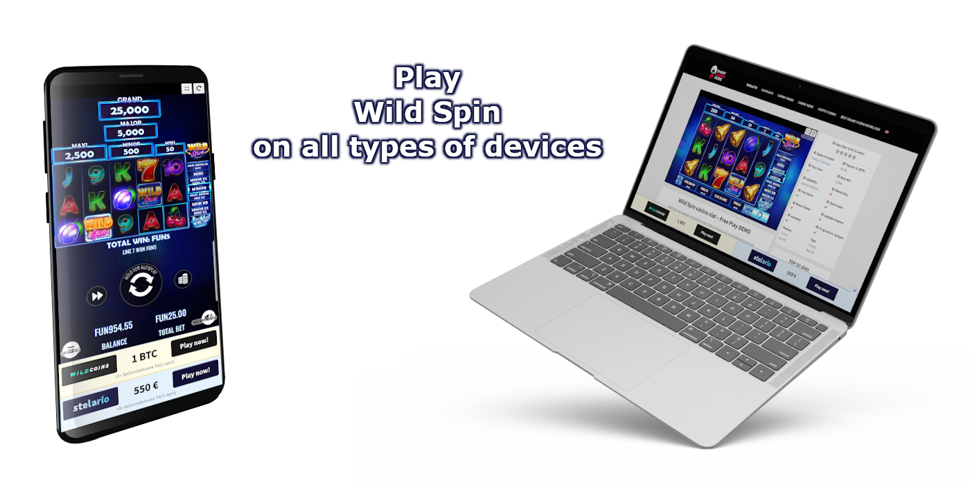 Wild Spin online slot machine available on all types of devices