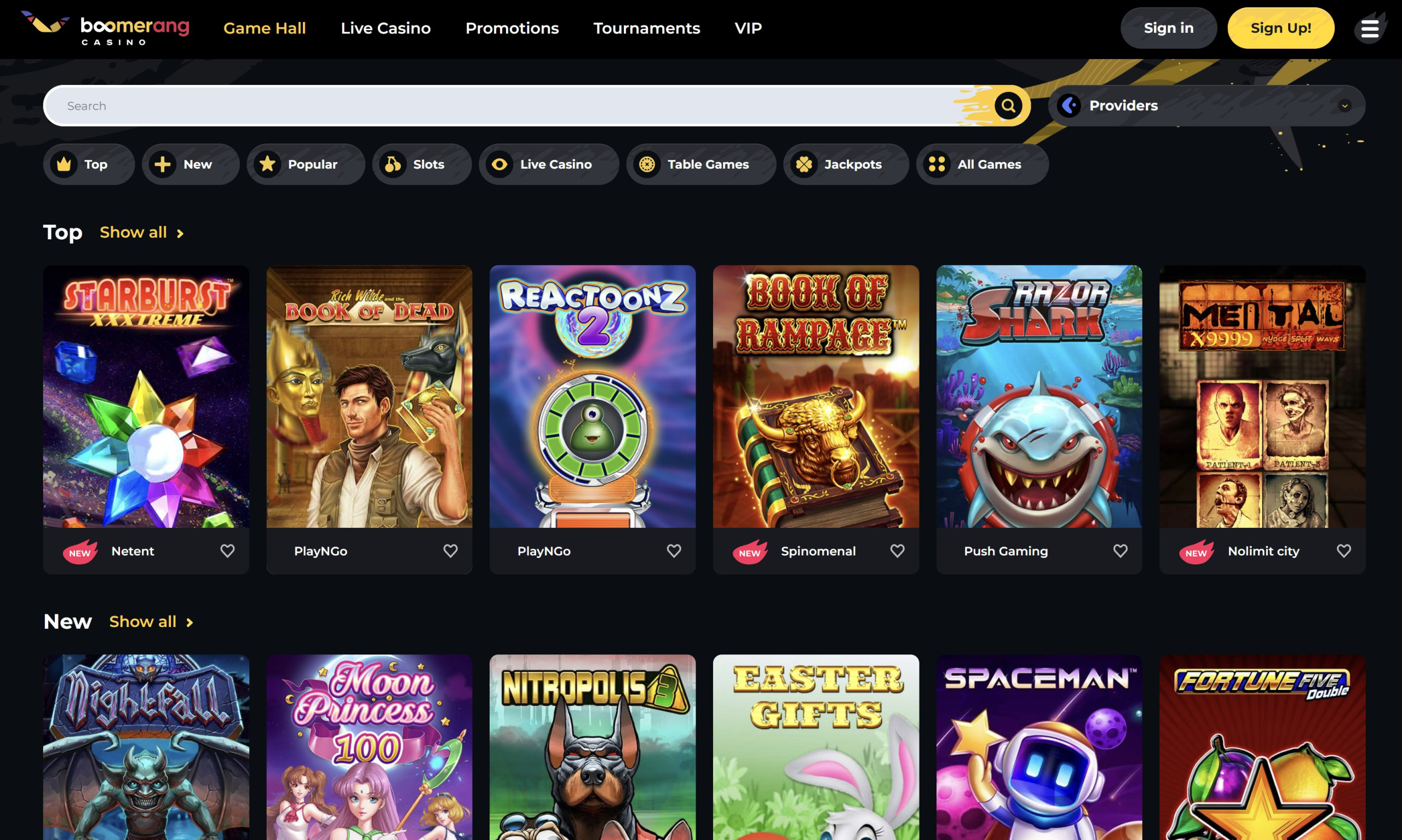 boomerang casino slots games