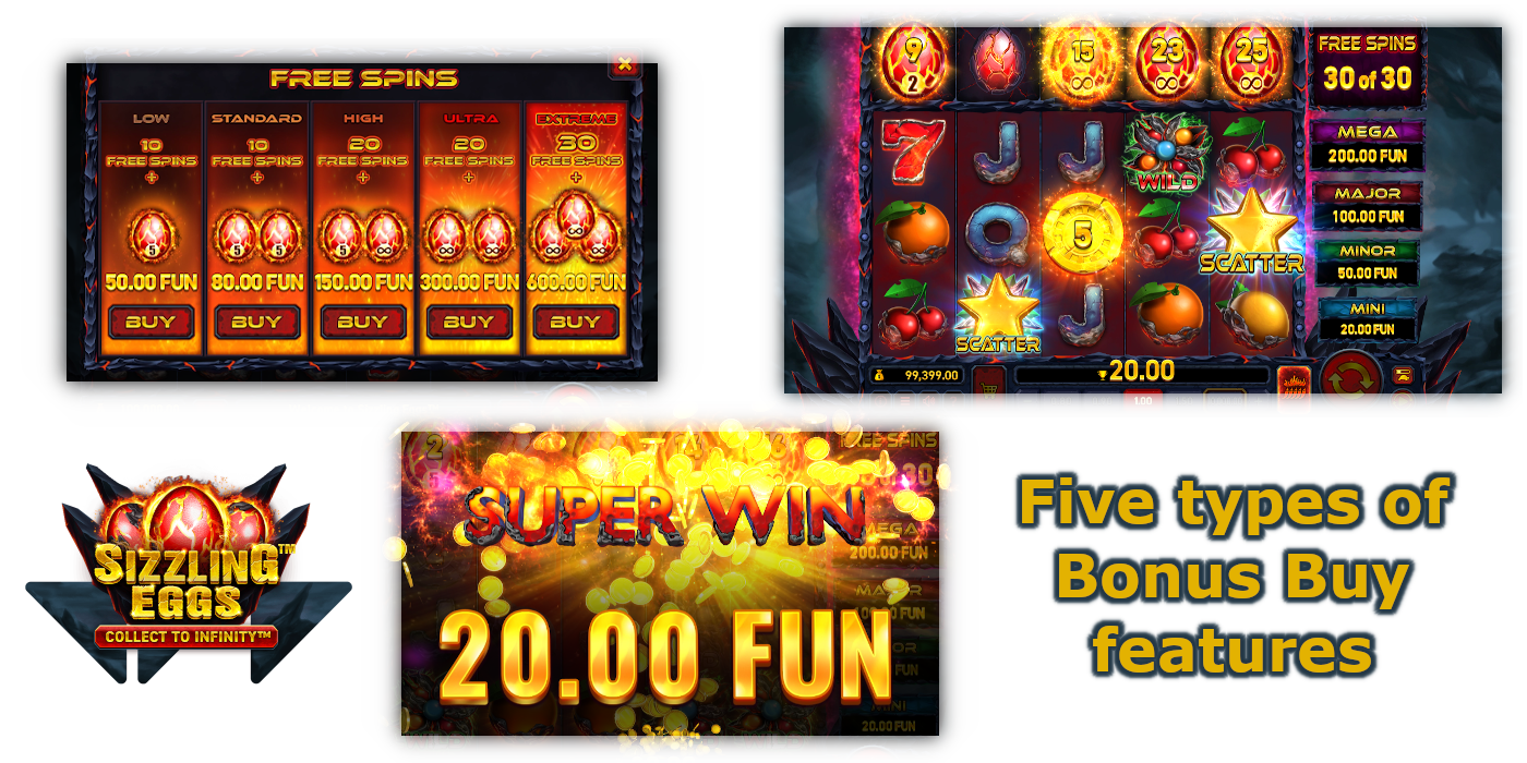 Sizzling Eggs slot game 5 types of Bonus Buy features Sizzling Eggs slot game 5 types of Bonus Buy features