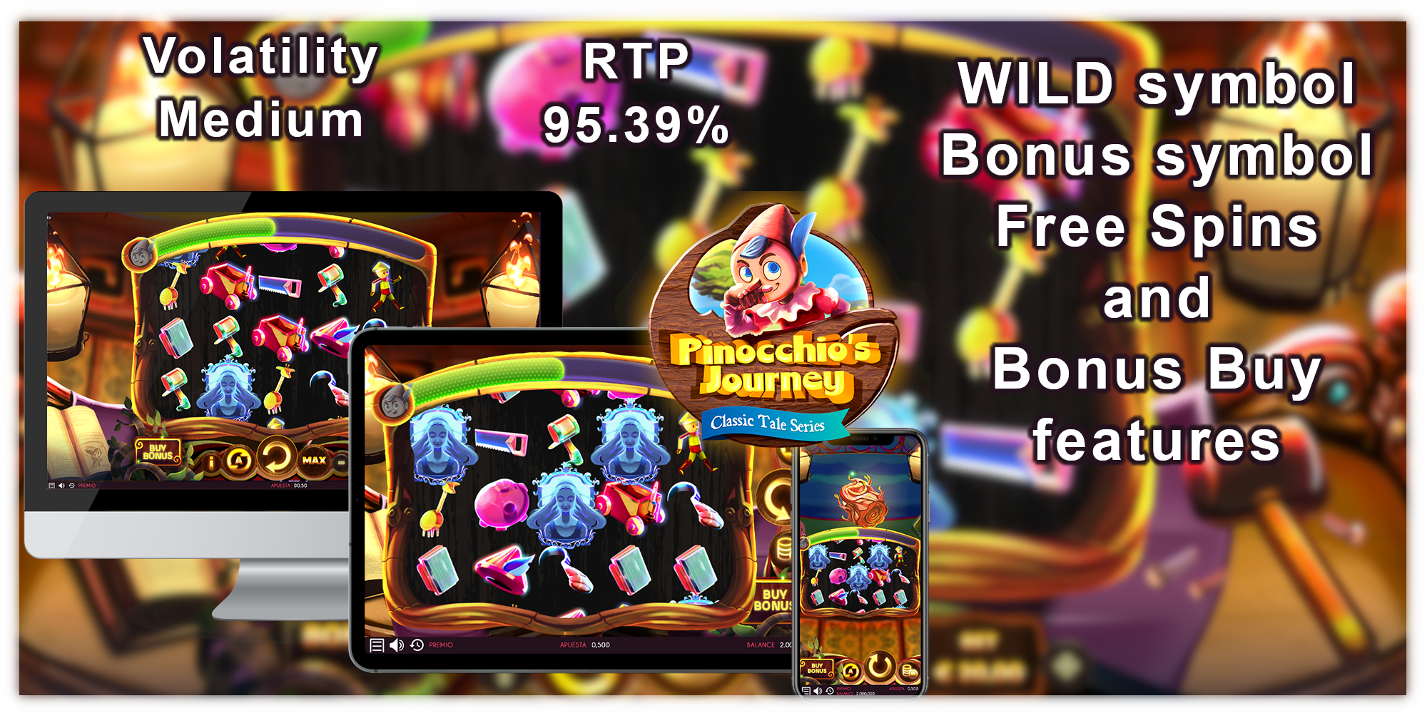 Pinocchio's Journey is one of the Triple Cherry slots which is full of features and has good technical parameters Pinocchio's Journey is one of the Triple Cherry slots which is full of features and has good technical parameters