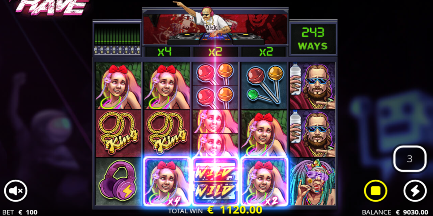Try out free version of The Rave casino slot machine Try out free version of The Rave casino slot machine