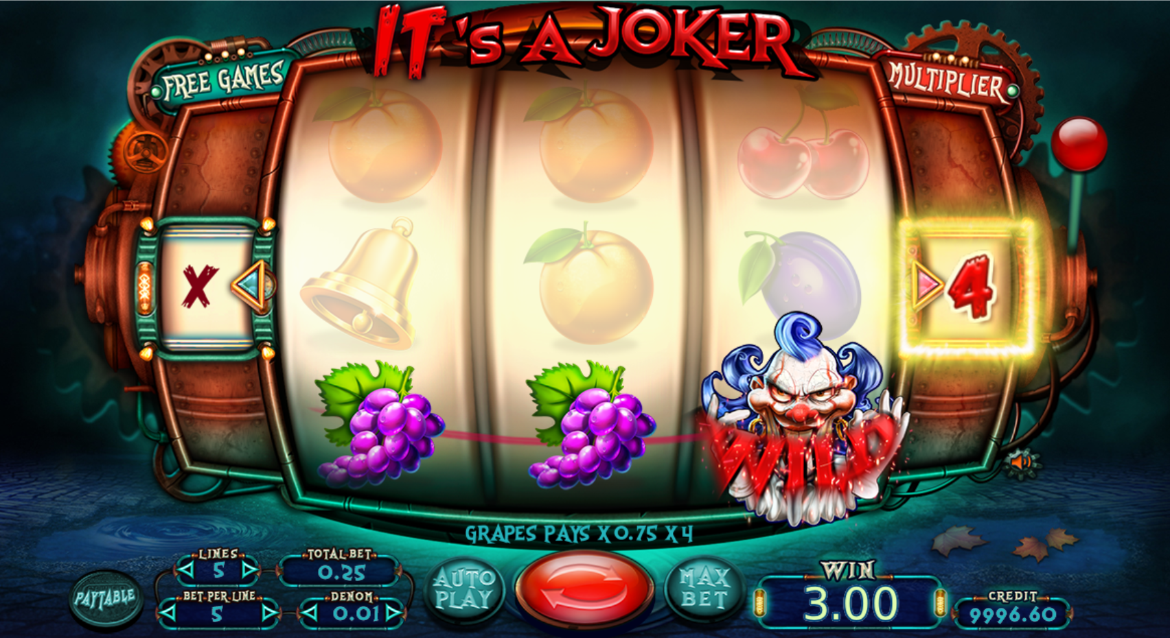 Its a Joker slot game wild