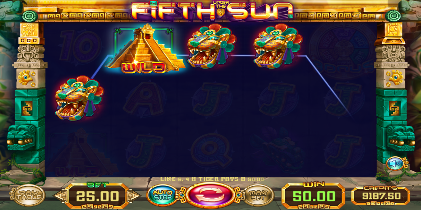 Under The Fifth Sun slot game machine wild payline