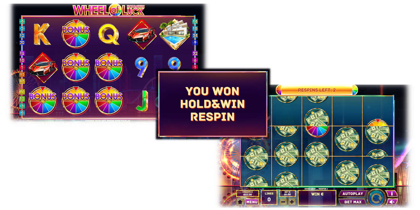 Wheel of Luck. Hold &amp; Win slot game Hold &amp; Win Respin feature