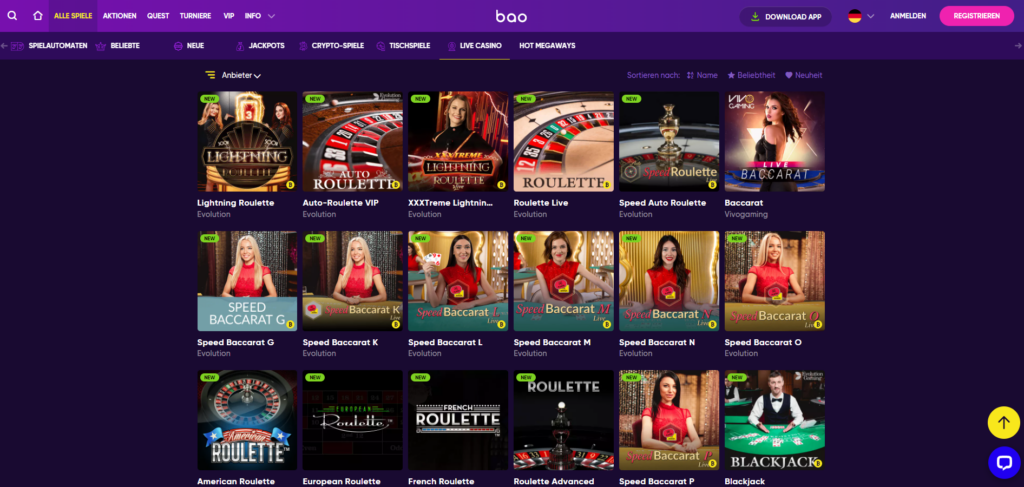 bao live casino spiele im bao online casino - monopoly live dream catcher baccarat roulette