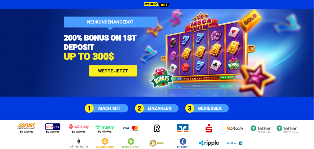 Cyberbet Bonus - Casino Willkommensbonus von 100 &euro; f&uuml;r die erste Einzahlung Cyber Bet Bonus Code