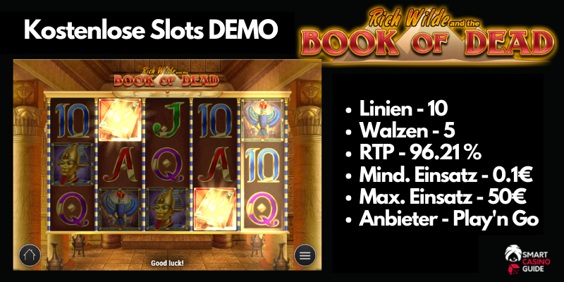 Kostenlose Slots DEMO - Book-of-Dead Gratis Spielautomaten spielen
