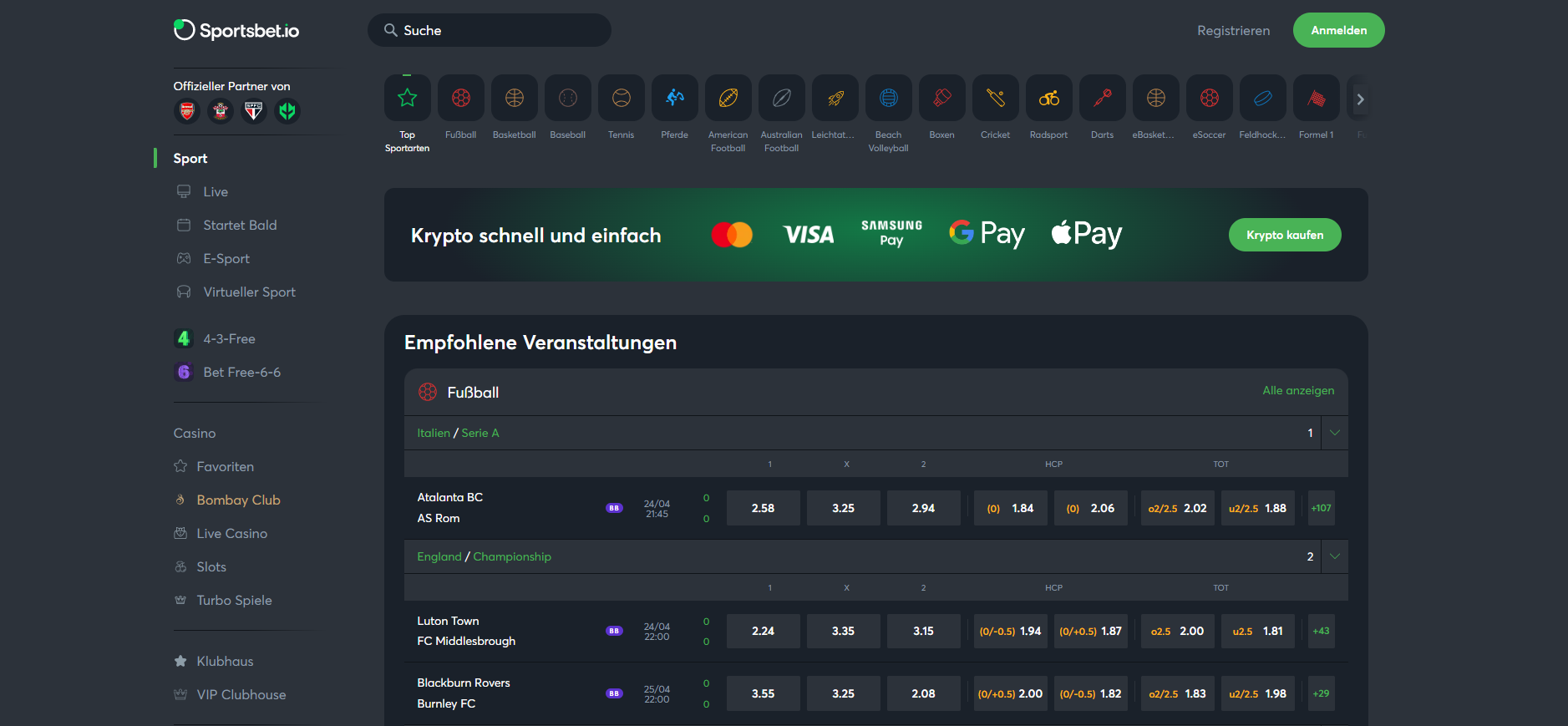 Sportsbet.io Sportwetten