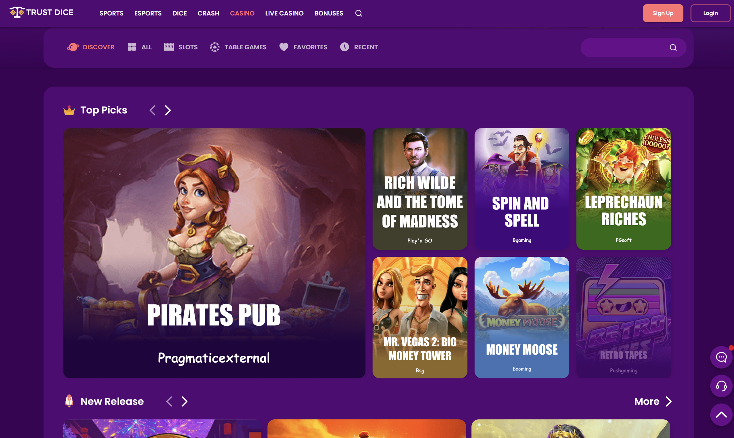 trustdice casino slot games pirates pub money moose leprechaun riches