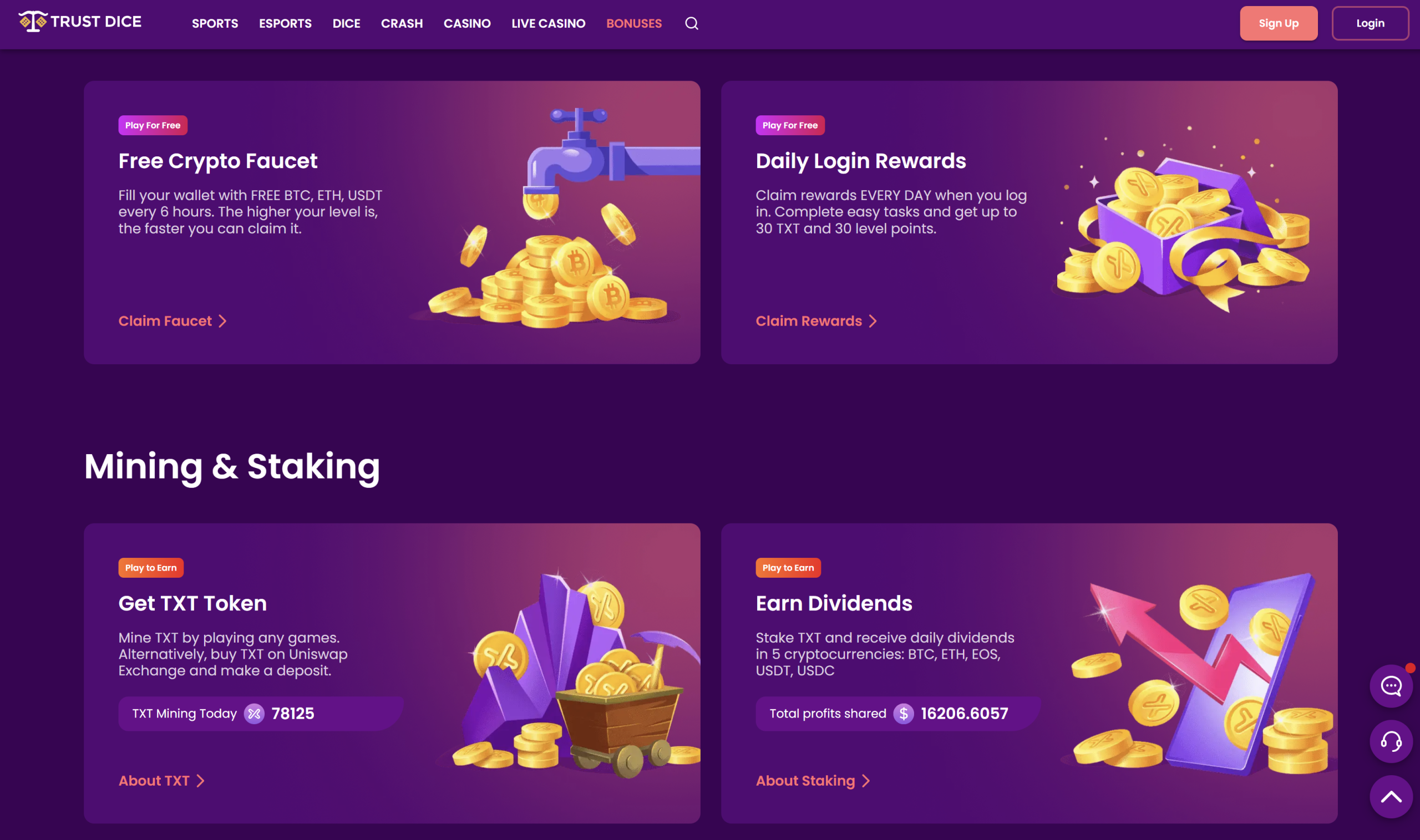 trust dice casino promotions daily login rewards