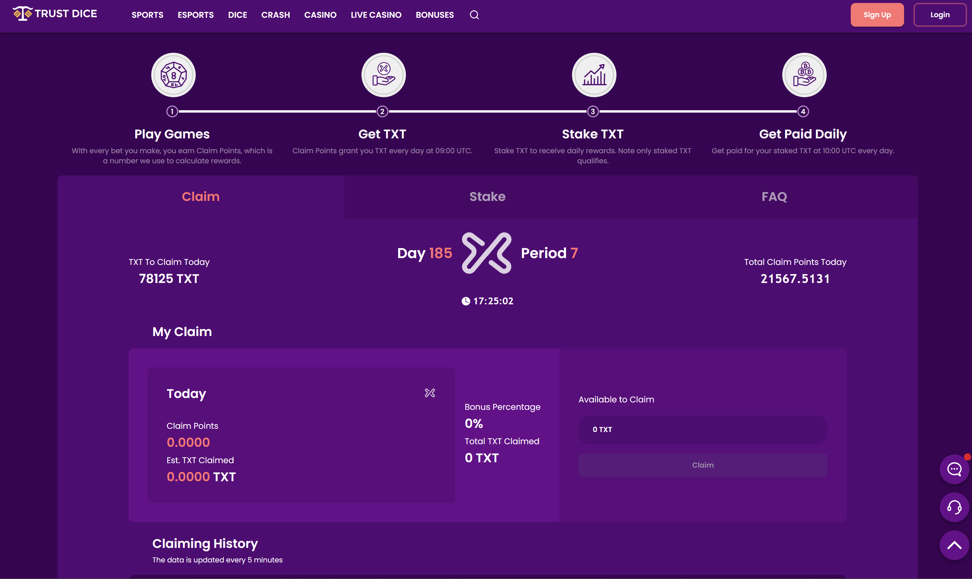 trustdice txt crypto token coin