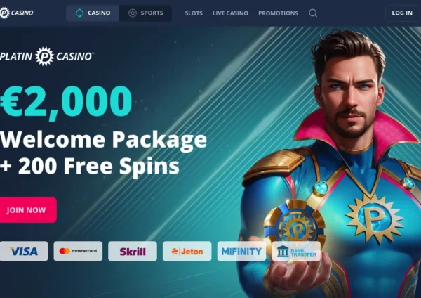 PlatinCasino desktop screenshot